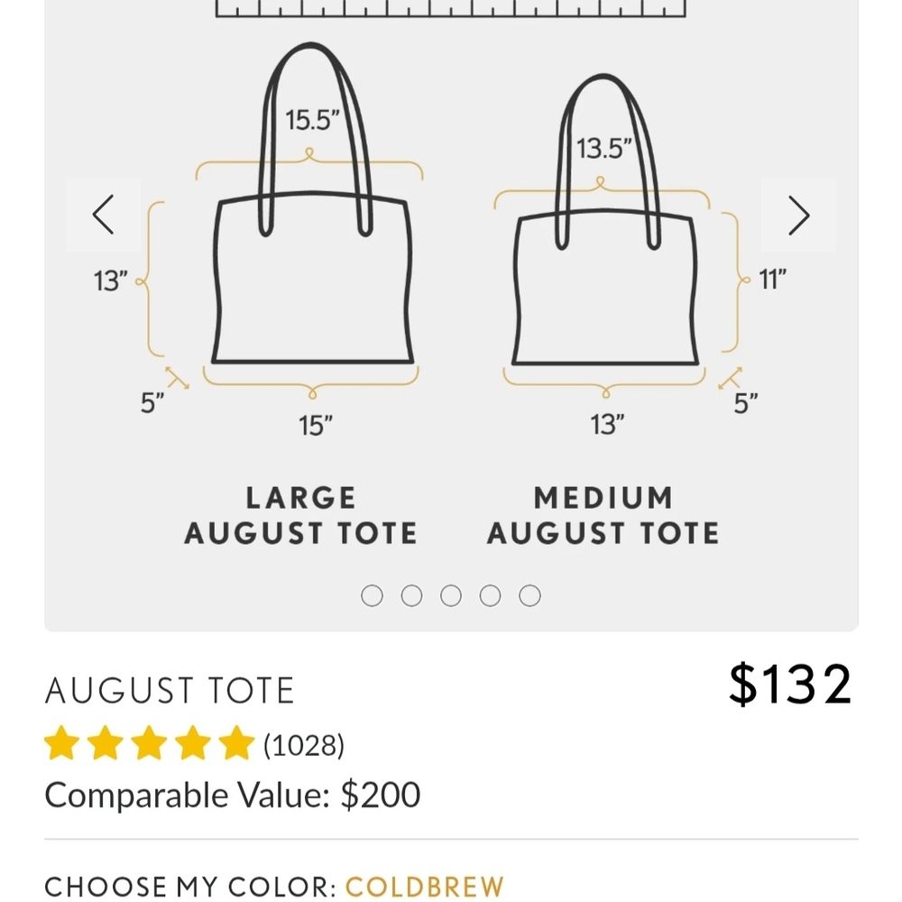 Portland Leather Medium August Coldbrew Pebble Premium Tote - Picture 8 of 8